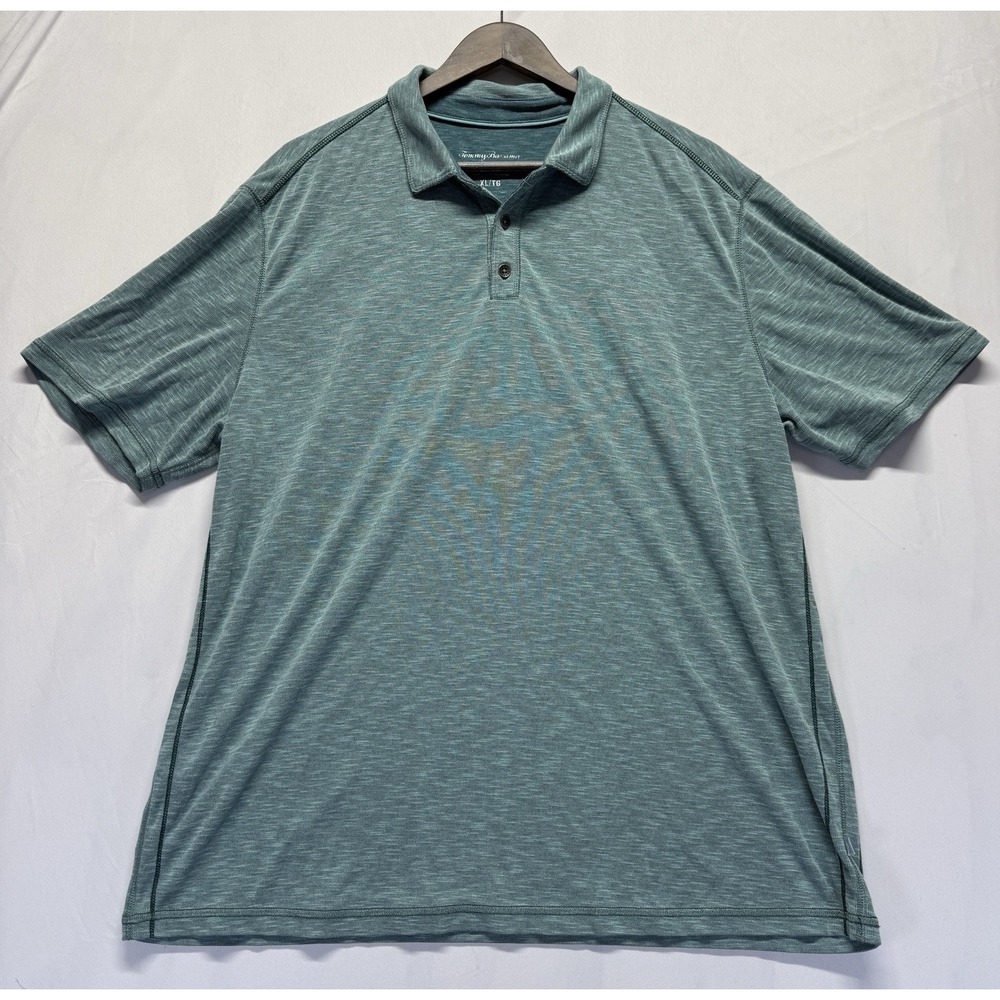 Tommy Bahama IslandZone Polo Shirt Mens XL Heather Green Performance Golf Tennis